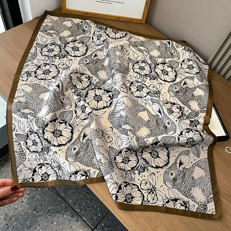 Shawl Wrap Winter - Jedwabna apaszka damska ze 100% jedwabiu,