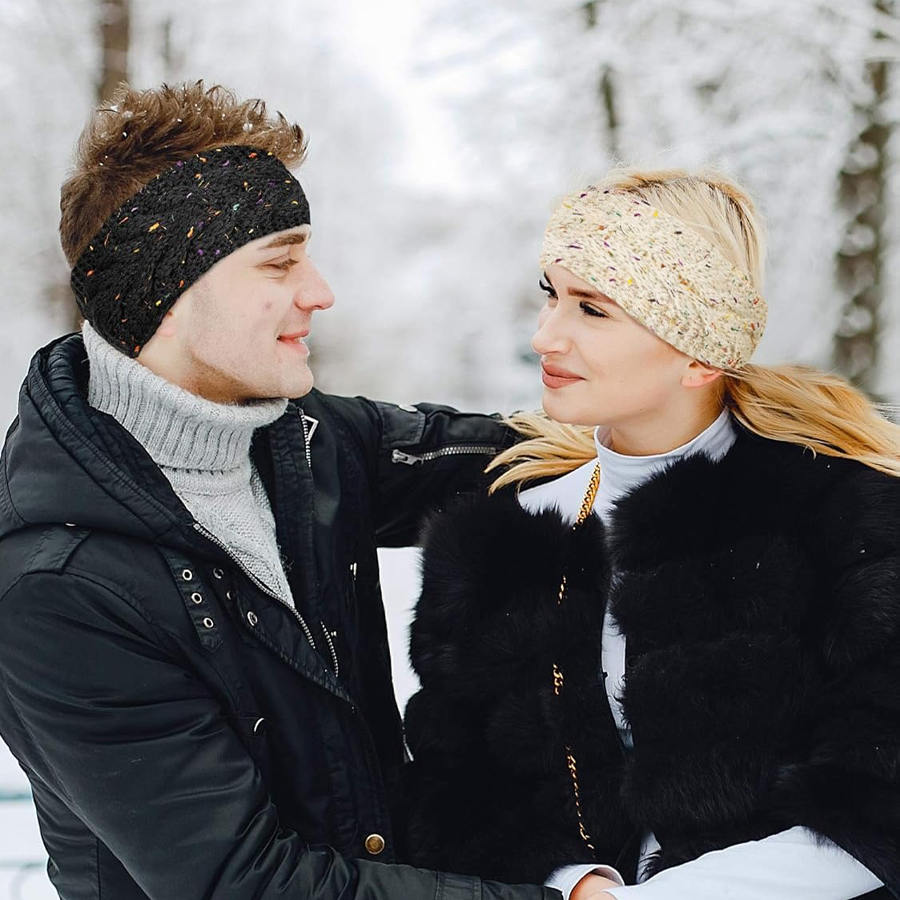 Fleece Ear Warmer Band - Opaska na głowę SSUNTAK dla kobiet,