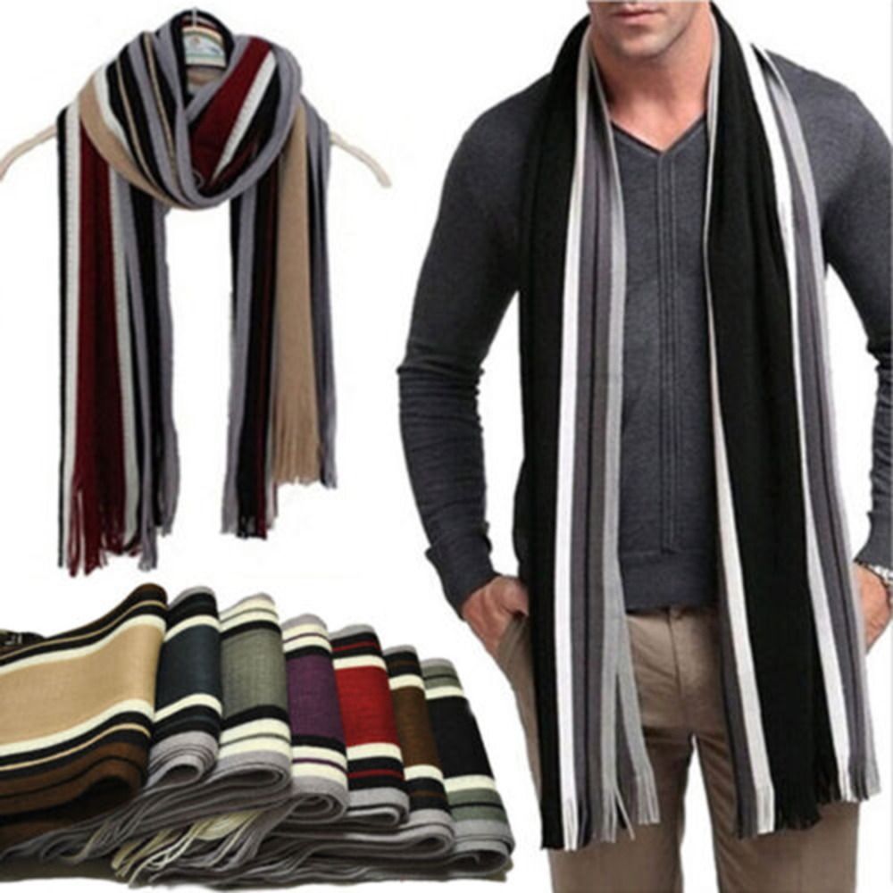 Kaszmirowy męski szalik w pask – Wool Scarf Men recenzja i cena
