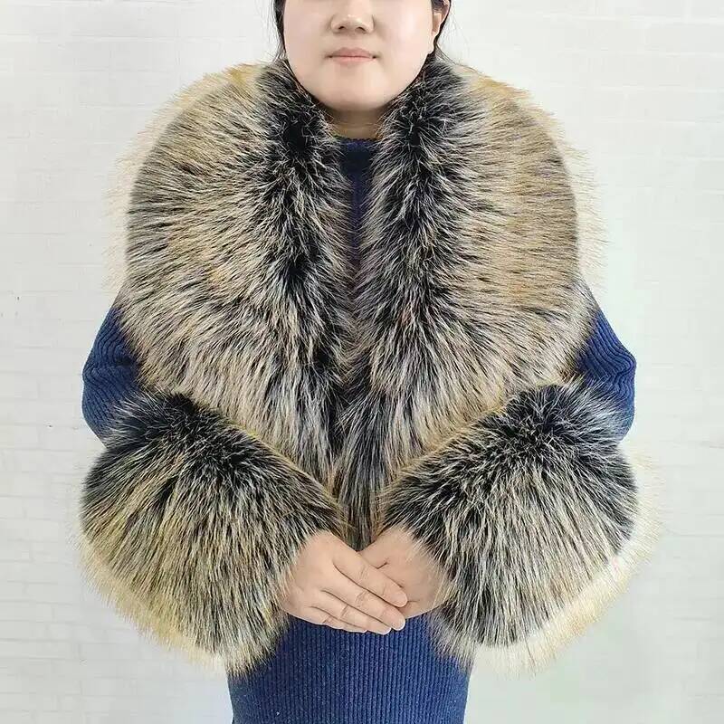Duży szal damski z imitacji fu – Shawl Wrap Winter recenzja i cena